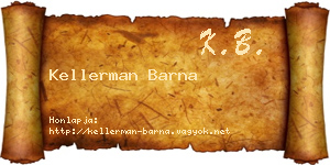 Kellerman Barna névjegykártya